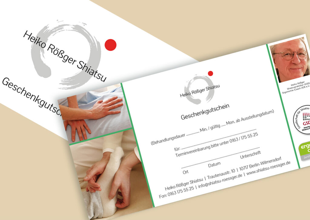 Shiatsu Berlin Wilmersdorf Gutschein für Behandlungen